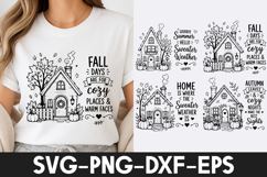 Cozy Autumn Cottage Fall Home Decor SVG PNG Product Image 1