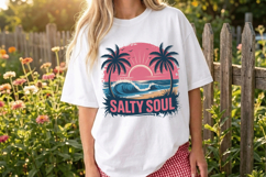 Salty soul PNG sublimation |Beach &amp; Summer PNG T-Shirt Product Image 3