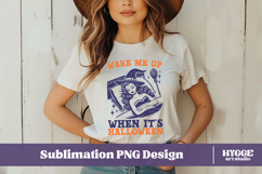 Wake Me Up When It&#039;s Halloween Vintage Funny Sarcastic PNG Product Image 2