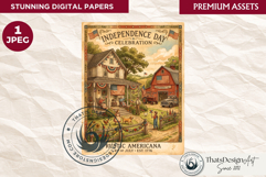 Patriotic Vintage 4th of July Junk Journal digital paper Product Image 1