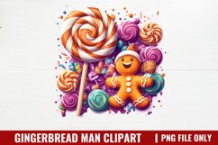 Gingerbread Man Clipart P4 Bundle PNG Product Image 8
