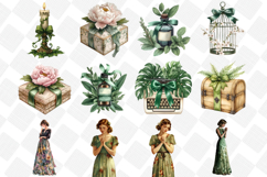 Vintage Botanical Spring Clipart - Set of 49 Png Bundle Product Image 2
