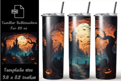Halloween Horror Tumbler Wrap 20 oz Skinny Sublimation Product Image 1