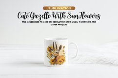 Cute Gazelle With SunFlowers | Gazelle Mug Sublimation Product Image 1