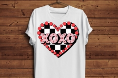 XOXO Checkerboard Heart PNG | Valentine’s Day Retro Heart Product Image 4