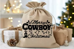 Cowboy Merry Christmas SVG Cut file Country Printable SVG Product Image 6
