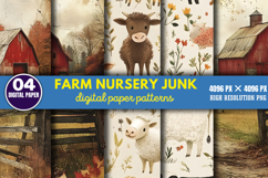 Farm Nursery Junk Journal Digital Paper Pattern PNG Product Image 1