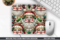 Santa Mouse Pad Sublimation, Christmas Mouse Pad PNG Design Product Image 1