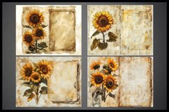 4 Vintage Double Sided Junk Journal Page I Sunflowers Product Image 2