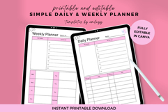 Minimalist Simple Daily &amp; Weekly Planner Template Product Image 2