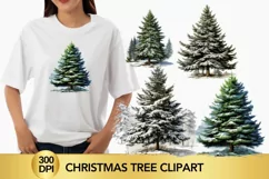 4 png watercolor christmas tree clipart, christmas tree Product Image 1