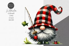 Gnome clipart, Gnome fishing, Gnome sublimation Product Image 1