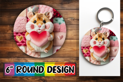 Blissful Round Keychains PNG, Valenines Animals Product Image 1