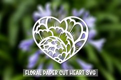 20 Paper Cut Floral Heart , Paper Cut Heart SVG Product Image 10