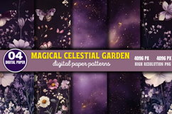 Magical Celestial Garden Backgrounds PNG Product Image 1