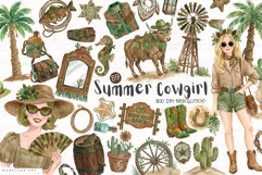 Beach Cowgirl Summer Clipart Product Image 1