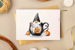 Watercolor Halloween gnome in tea mug, Gnome PNG Product Image 6