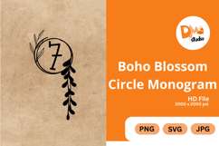 Boho Blossom Circle Monogram - Floral Bohemian Letter Frames Product Image 1