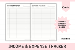 Editable Income &amp; Expense Tracker Sheet Template 1 Product Image 1