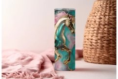 Alcohol Ink Horse Tumbler | 20oz Skinny Sublimation Product Image 6