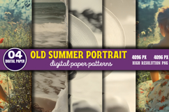 Old Summer Portrait Photos Journal Patterns PNG Product Image 1