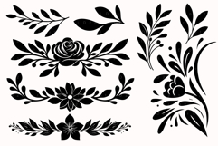 Floral Flowers Decorative SVG Bundle, Wedding Flower Clipart Product Image 11