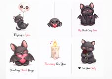 Dark Cute Valentine Printable Papers 17 Designs Product Image 2