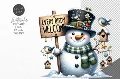 Christmas clipart, Snowman clipart, Winter clipart Product Image 1