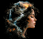 Cross stitch women earth pattern digital file girl face Product Image 7