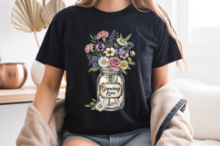 Growing Love PNG, Vintage Floral Mason Jar Sublimation Product Image 7
