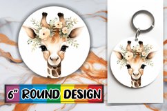 Mystical Boho Fauna Floral Circle Sublimation - Keychain Product Image 1