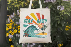 Stay salty Summer PNG, Retro Beach PNG Sublimation Design Product Image 7