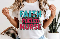 Faith Fueled Nurse PNG, Stethoscope Heart Pulse Sublimation Product Image 6