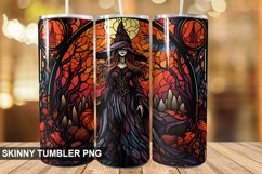 Stained Glass Halloween Witch Tumbler 20 oz Skinny Tumbler Product Image 1