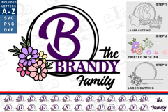 Flower Monogram Split Letters Alphabet SVG Laser Cut Files Product Image 1