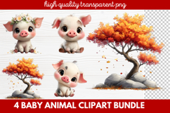 Baby Animal Clipart | Cute Nursery Wildlife PNG Illustration Product Image 1