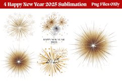 Happy New Year Fireworks Clipart PNG Product Image 1