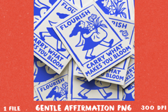Floral line art: A Gentle Affirmation, Sublimation PNG. Product Image 1