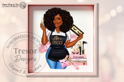 Afro Lash Artist Woman PNG Boss Babe Beauty Sublimation Des Product Image 3