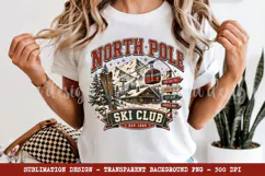 North Pole Ski Club PNG, Christmas Vintage Ski Sublimation Product Image 5