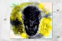 Skull & flowers | Skinny tumbler Gothic sublimation design Product Image 7