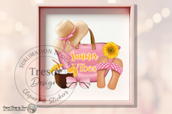 Pink Summer Vibes Beach Tote Design | Tropical Vacation Art Product Image 8