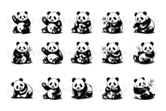 Giant Panda SVG Bundle, Whimsical Funny Product Image 4