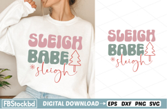 Sleigh babe sleigh SVG Cut Files, Retro Christmas SVG Product Image 1