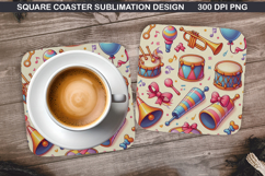 Christmas Coaster Sublimation, Christmas Coaster PNG Design Product Image 1