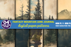Fantasy Mountain Junk Journal Paper PNG Product Image 1