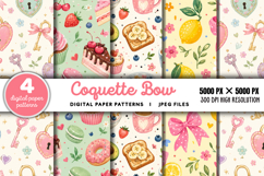 Coquette Bow Striped Background JPG Product Image 1