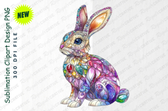 Ornate Watercolor Bunny Rabbit Clipart Illustration Product Image 1
