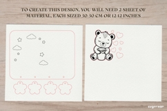 Teddy Bear Stats Sign Laser Cut | New Baby Gift | SVG Product Image 2
