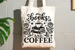 Books And Coffee Svg, Book Lover Svg, Coffee Lover Svg. Product Image 8